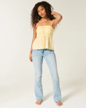 Easy Strapless Crochet Mix Babydoll Top