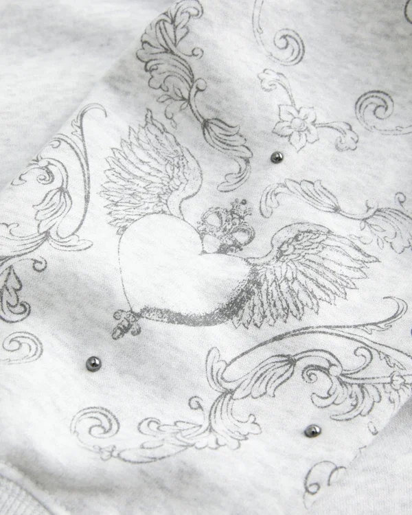 Easy Studded Graphic Crew Sweatshirt Easy Studded Graphic Crew Sweatshirt