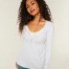 Easy Tie-Back Henley Babydoll Top