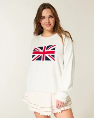 Easy Union Jack Graphic Crew Sweater