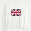 Easy Union Jack Graphic Crew Sweater