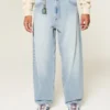 Embroidered Light Wash Skater Baggy Jeans Embroidered Light Wash Skater Baggy Jeans