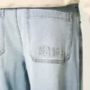 Embroidered Light Wash Skater Baggy Jeans Embroidered Light Wash Skater Baggy Jeans