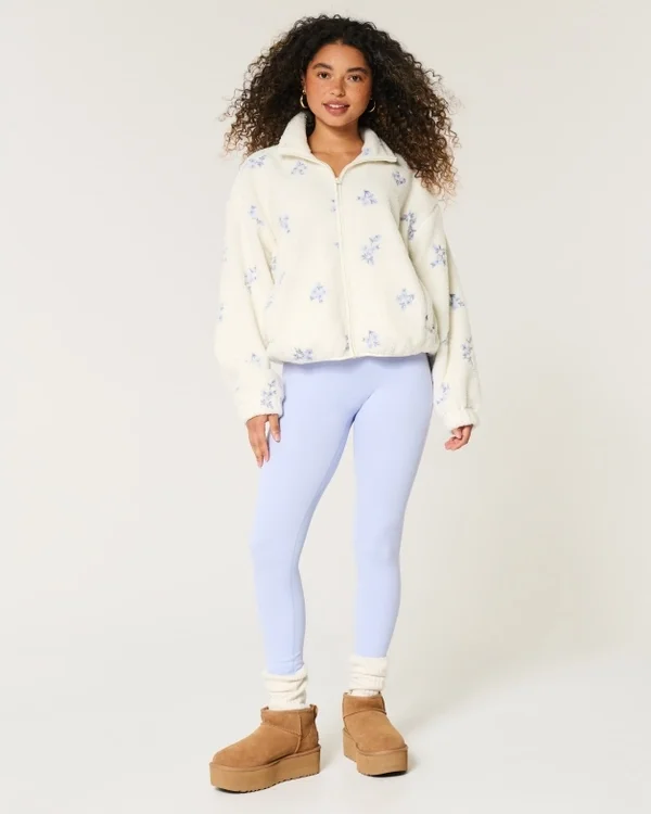 Embroidered Sherpa Fleece Jacket Embroidered Sherpa Fleece Jacket