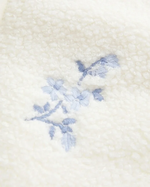 Embroidered Sherpa Fleece Jacket Embroidered Sherpa Fleece Jacket