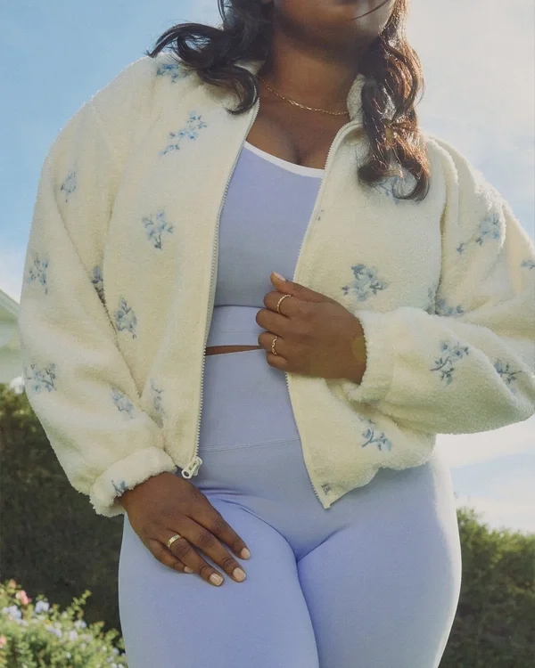 Embroidered Sherpa Fleece Jacket Embroidered Sherpa Fleece Jacket