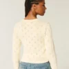 Eyelet Crew Cardigan