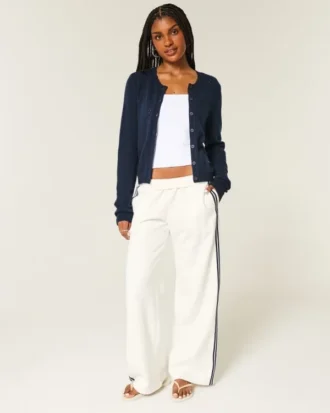 Eyelet Crew Cardigan