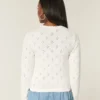 Eyelet Crew Cardigan