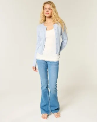 Eyelet Crew Cardigan