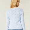Eyelet Crew Cardigan