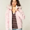Faux Fur-Lined Bomber Jacket Faux Fur-Lined Bomber Jacket