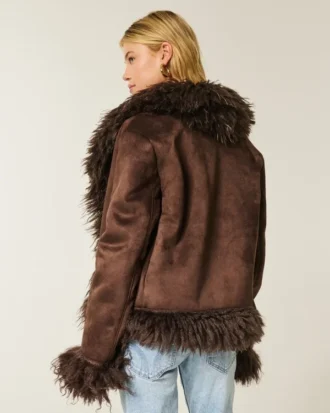 Faux Fur-Lined Faux Shearling Jacket