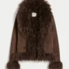 Faux Fur-Lined Faux Shearling Jacket