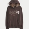 Faux Fur-Lined Hood Graphic Hoodie Faux Fur-Lined Hood Graphic Hoodie
