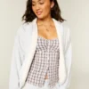 Faux Fur-Lined No-Close Fleece Cardigan Faux Fur-Lined No-Close Fleece Cardigan