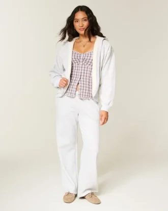 Faux Fur-Lined No-Close Fleece Cardigan Faux Fur-Lined No-Close Fleece Cardigan