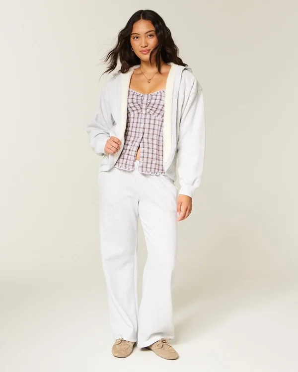 Faux Fur-Lined No-Close Fleece Cardigan Faux Fur-Lined No-Close Fleece Cardigan