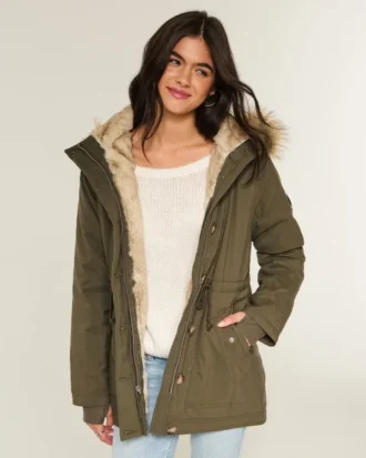 Faux Fur-Lined Parka Faux Fur-Lined Parka