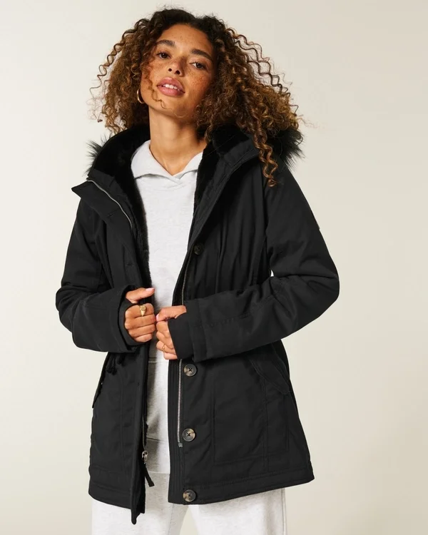 Faux Fur-Lined Parka Faux Fur-Lined Parka