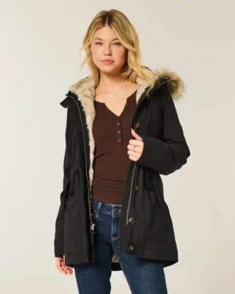Faux Fur-Lined Parka Faux Fur-Lined Parka