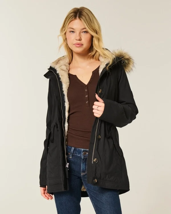 Faux Fur-Lined Parka Faux Fur-Lined Parka