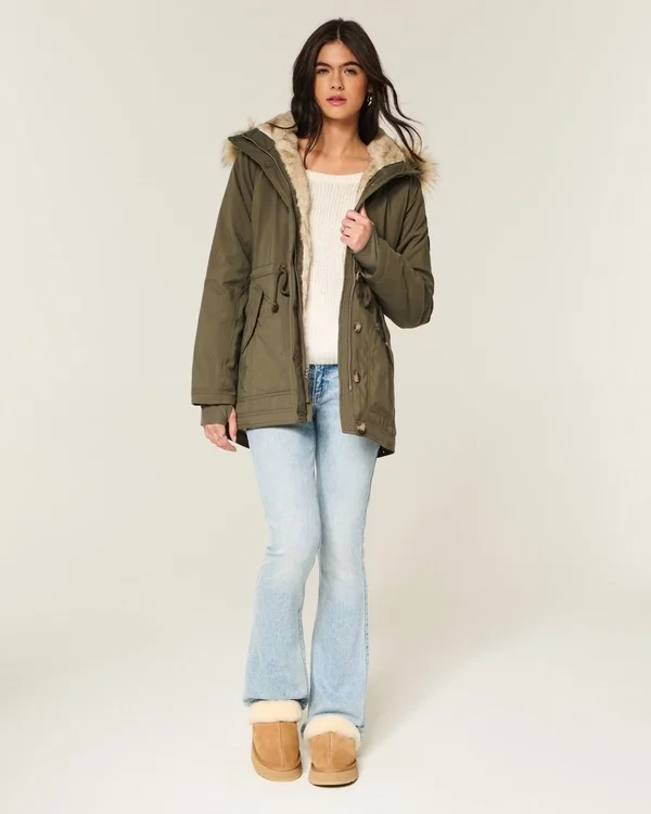 Faux Fur-Lined Parka Faux Fur-Lined Parka
