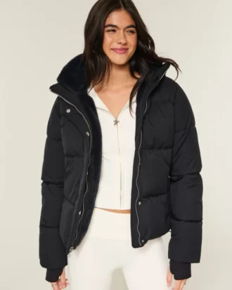 Faux Fur-Lined Puffer Jacket