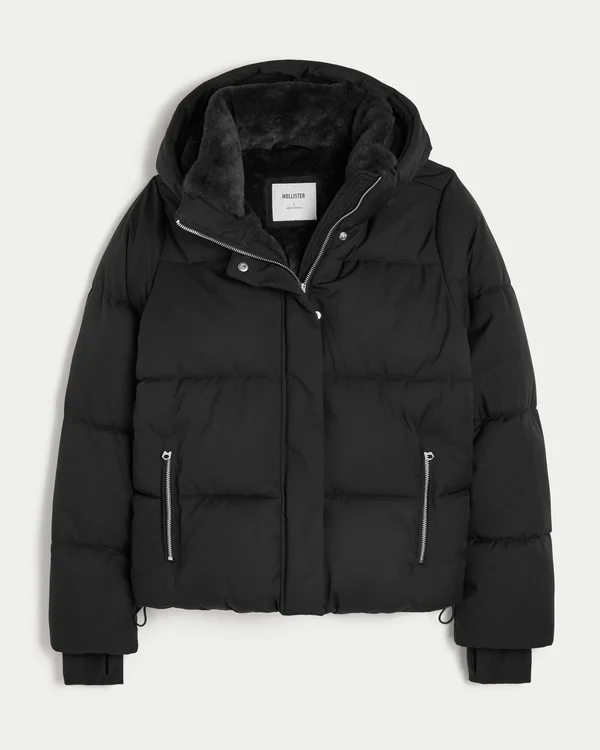Faux Fur-Lined Puffer Jacket Faux Fur-Lined Puffer Jacket
