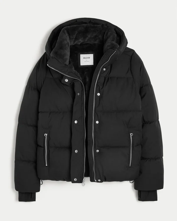 Faux Fur-Lined Puffer Jacket Faux Fur-Lined Puffer Jacket