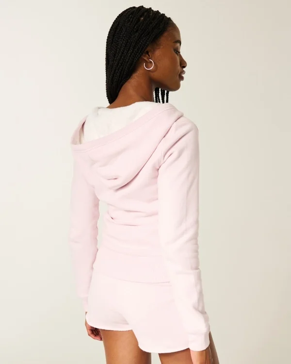 Faux Fur-Lined Zip-Up Hoodie Faux Fur-Lined Zip-Up Hoodie