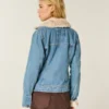 Faux Fur Trim Denim Jacket Faux Fur Trim Denim Jacket