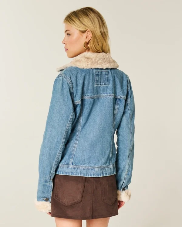 Faux Fur Trim Denim Jacket Faux Fur Trim Denim Jacket