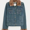 Faux Fur Trim Denim Jacket Faux Fur Trim Denim Jacket