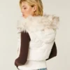 Faux Fur Trim Hooded Y2K Vest Faux Fur Trim Hooded Y2K Vest