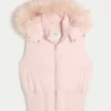 Faux Fur Trim Hooded Y2K Vest Faux Fur Trim Hooded Y2K Vest