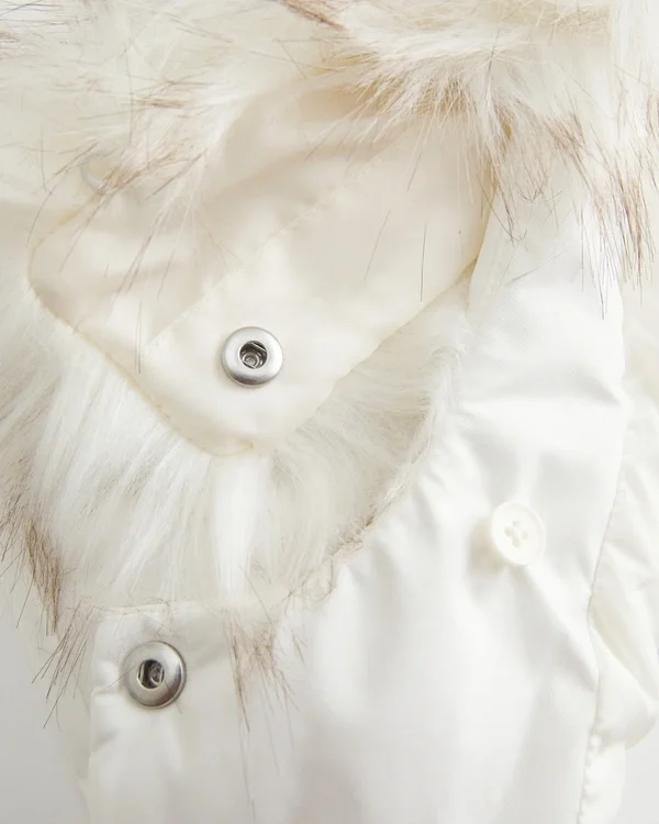 Faux Fur Trim Hooded Y2K Vest Faux Fur Trim Hooded Y2K Vest