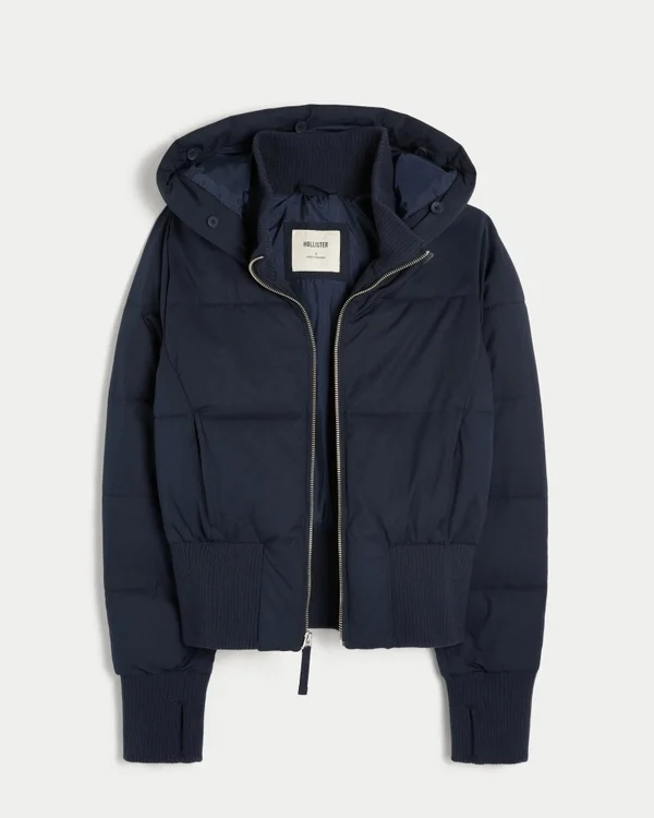 Faux Fur Trim Puffer Bomber Jacket Faux Fur Trim Puffer Bomber Jacket