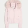 Faux Fur Trim Puffer Bomber Jacket Faux Fur Trim Puffer Bomber Jacket