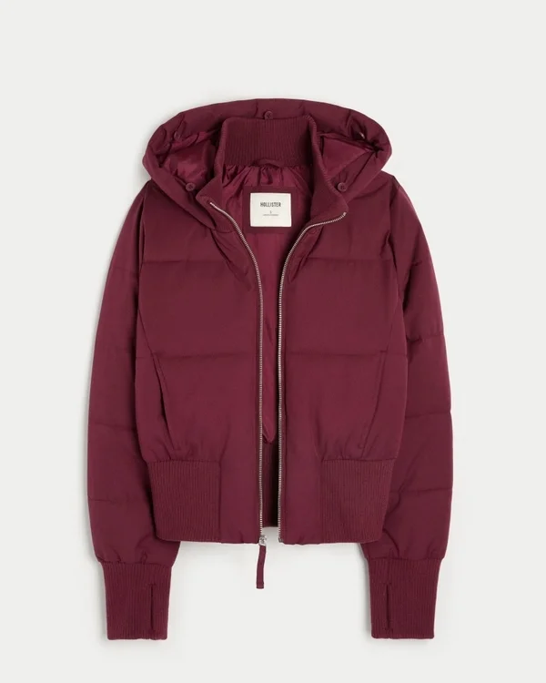 Faux Fur Trim Puffer Bomber Jacket Faux Fur Trim Puffer Bomber Jacket