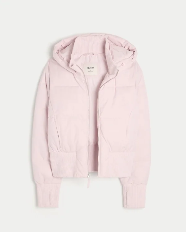 Faux Fur Trim Puffer Bomber Jacket Faux Fur Trim Puffer Bomber Jacket