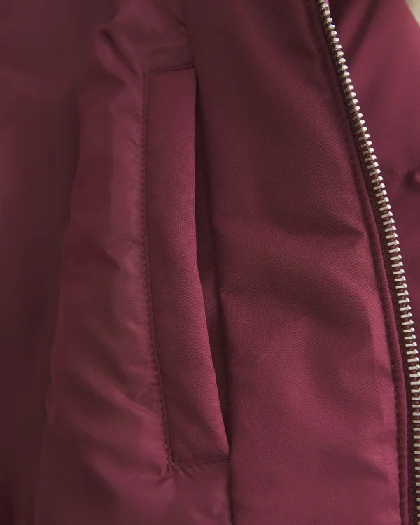 Faux Fur Trim Puffer Bomber Jacket Faux Fur Trim Puffer Bomber Jacket