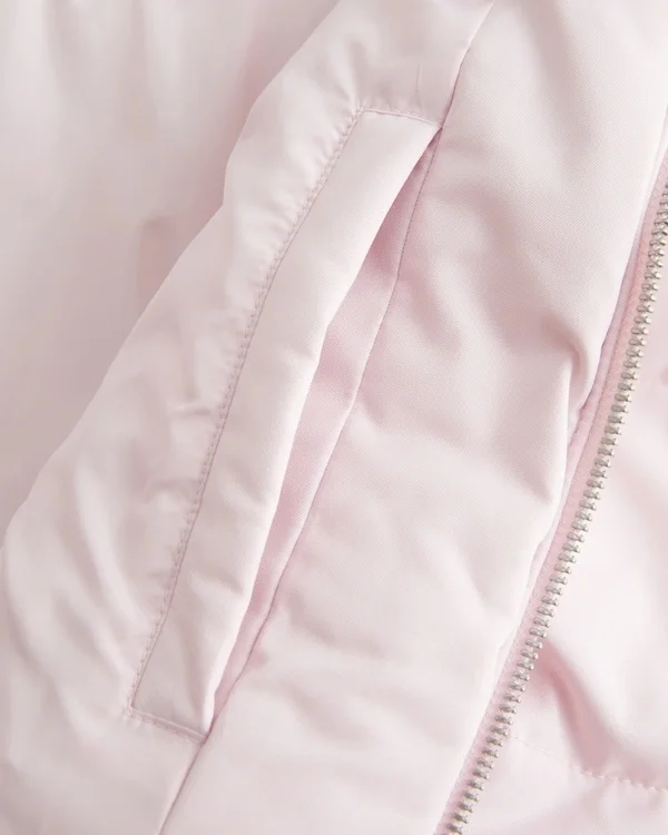 Faux Fur Trim Puffer Bomber Jacket Faux Fur Trim Puffer Bomber Jacket