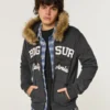 Faux Fur Trim Zip-Up Big Sur Graphic Hoodie Faux Fur Trim Zip-Up Big Sur Graphic Hoodie