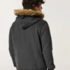 Faux Fur Trim Zip-Up Big Sur Graphic Hoodie Faux Fur Trim Zip-Up Big Sur Graphic Hoodie