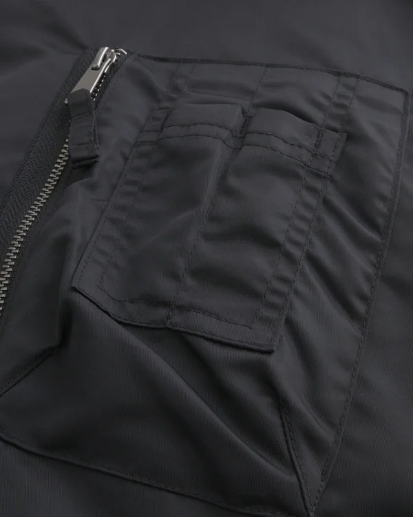 Faux Fur Trim Zip-Up Bomber Jacket Faux Fur Trim Zip-Up Bomber Jacket