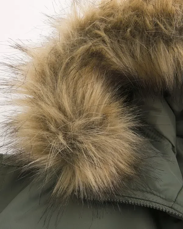 Faux Fur Trim Zip-Up Bomber Jacket Faux Fur Trim Zip-Up Bomber Jacket