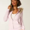 Faux Fur Trim Zip-Up Hoodie Faux Fur Trim Zip-Up Hoodie