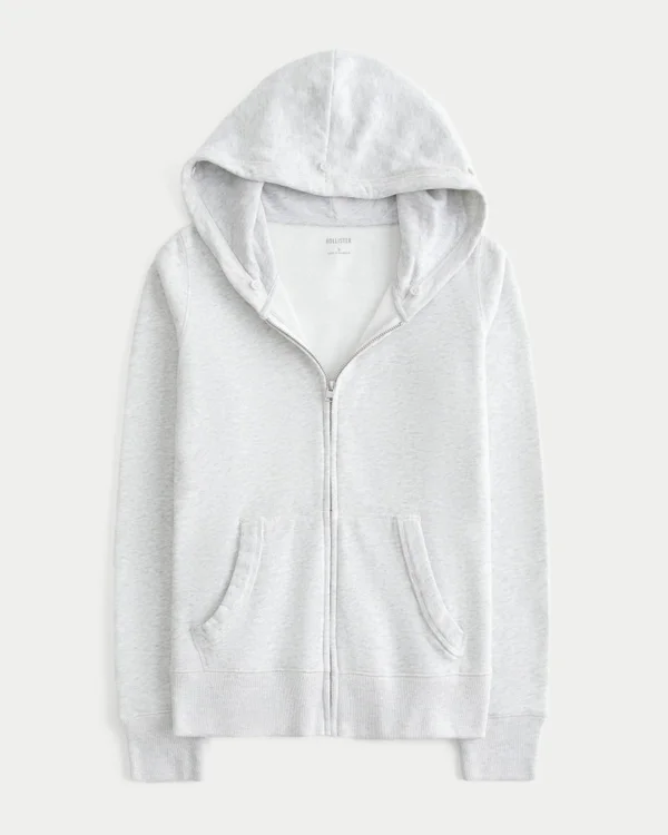 Faux Fur Trim Zip-Up Hoodie Faux Fur Trim Zip-Up Hoodie