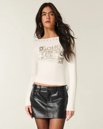 Faux Leather Mini Skort
